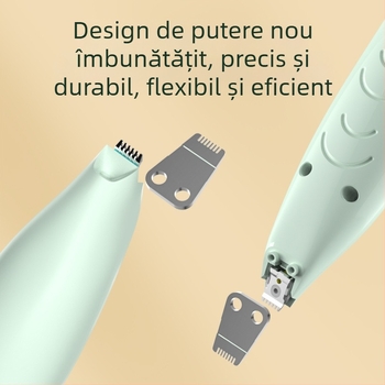 Trimmer electric pentru animale de companie, cu LED, pentru pisici și câini — construcție din ABS și oțel inoxidabil, brand Three Southern One Wood, destinat tunderea labuțelor.