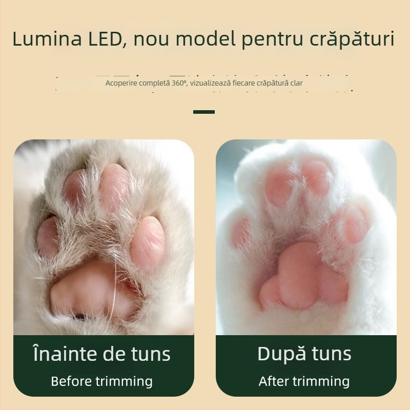 Trimmer electric pentru animale de companie, cu LED, pentru pisici și câini — construcție din ABS și oțel inoxidabil, brand Three Southern One Wood, destinat tunderea labuțelor.