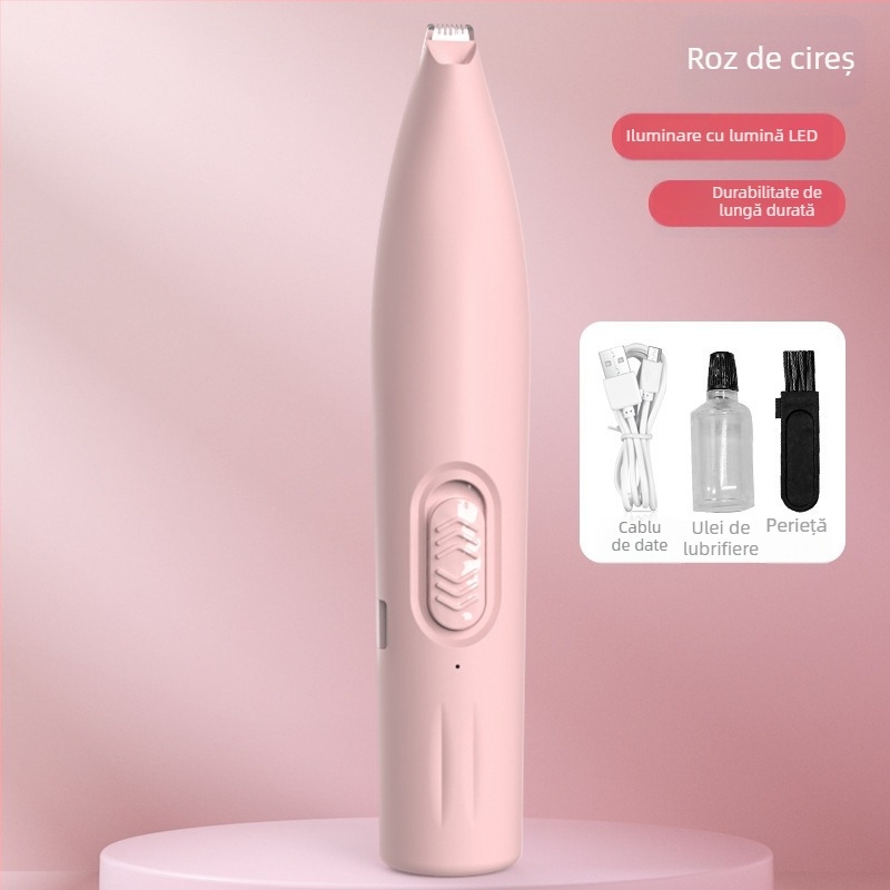 Trimmer electric pentru animale de companie, cu LED, pentru pisici și câini — construcție din ABS și oțel inoxidabil, brand Three Southern One Wood, destinat tunderea labuțelor.