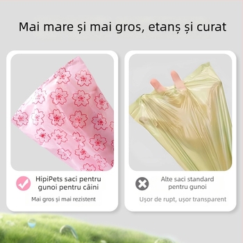 Saci de gunoi pentru animale de companie, tip rulă, din material degradabil, grosime standard, etichetă privată disponibilă