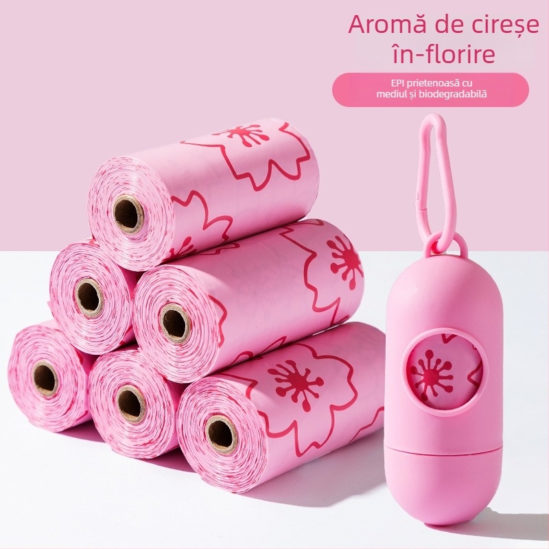 Saci de gunoi pentru animale de companie, tip rulă, din material degradabil, grosime standard, etichetă privată disponibilă