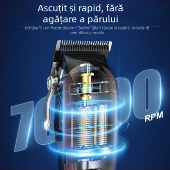 Mașină de tuns păr cu afișaj LCD, încărcare USB, motor cu perii, lamă din oțel inoxidabil, nu este rezistentă la apă, pentru uz casnic