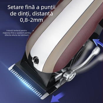 Mașină de tuns păr cu afișaj LCD, încărcare USB, motor cu perii, lamă din oțel inoxidabil, nu este rezistentă la apă, pentru uz casnic