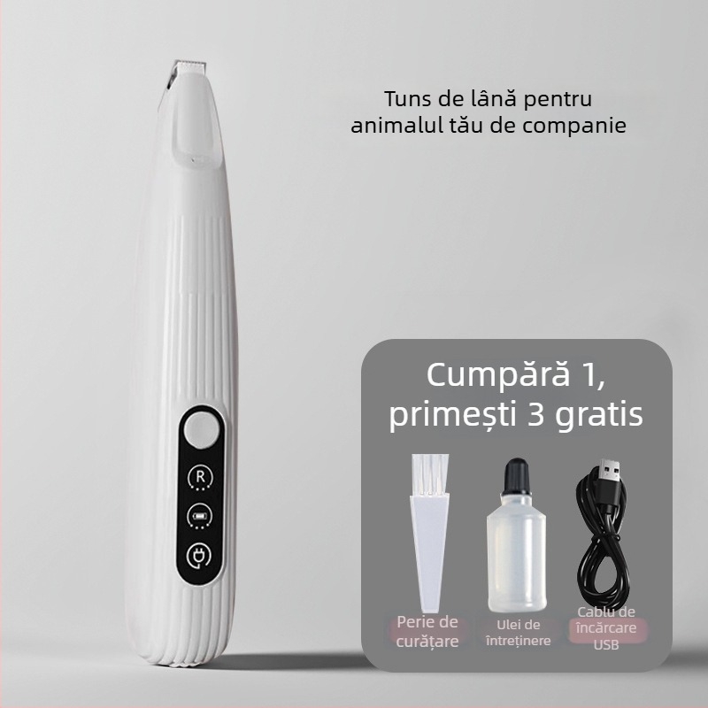 Trimmer pentru labele pisicii, silențios, reîncărcabil, lame din ABS, ceramică și oțel inoxidabil