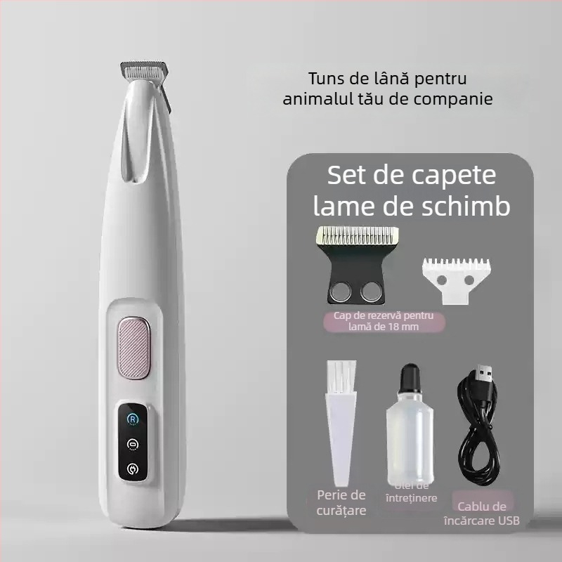 Trimmer pentru labele pisicii, silențios, reîncărcabil, lame din ABS, ceramică și oțel inoxidabil