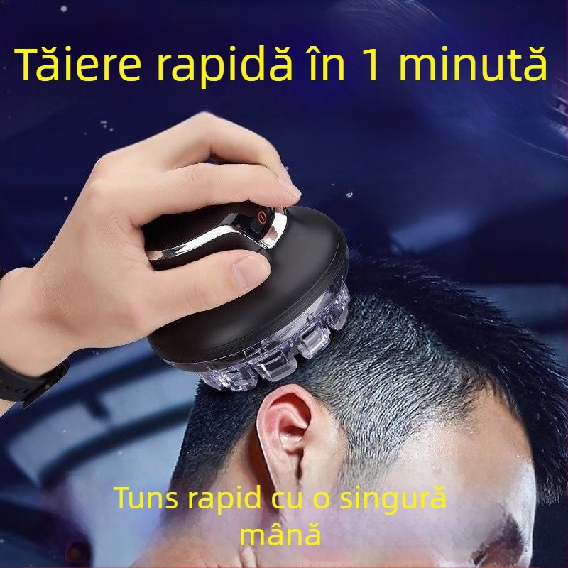 Mașină de tuns păr electric pentru bărbați, complet automată, motor fără peri, lamă ceramică, baterie reîncărcabilă, autonomie 1–3 ore