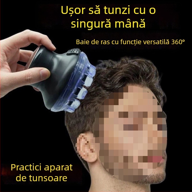 Mașină de tuns păr electric pentru bărbați, complet automată, motor fără peri, lamă ceramică, baterie reîncărcabilă, autonomie 1–3 ore