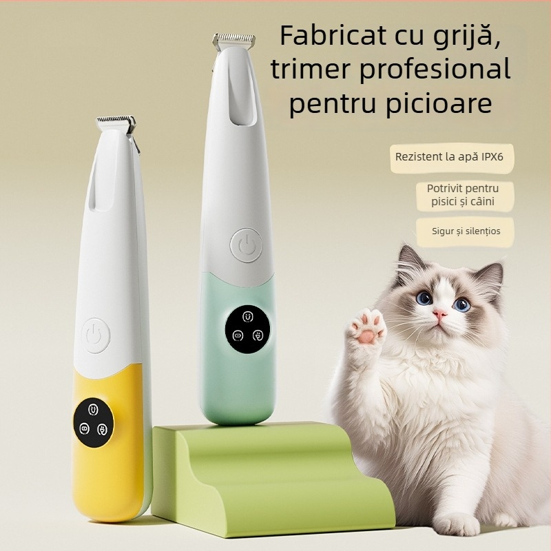 Mașină electrică de tuns blana pentru câini și pisici, corp ABS, tăierea părului de pe labe