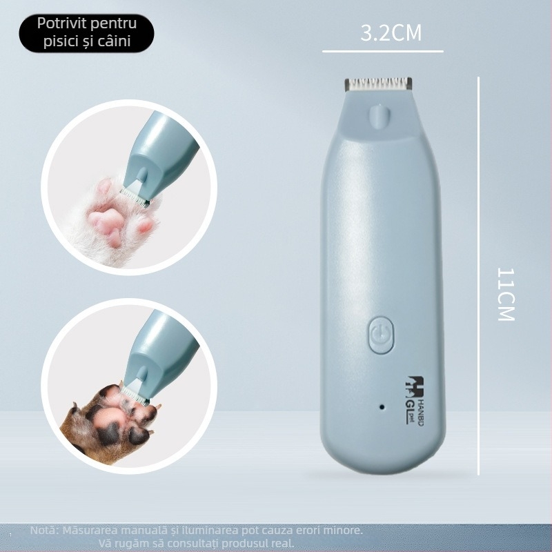 Trimmer electric pentru animale de companie pentru pisici și câini – Material: ABS+ceramică+oțel inoxidabil 301; Zgomot redus cu iluminare