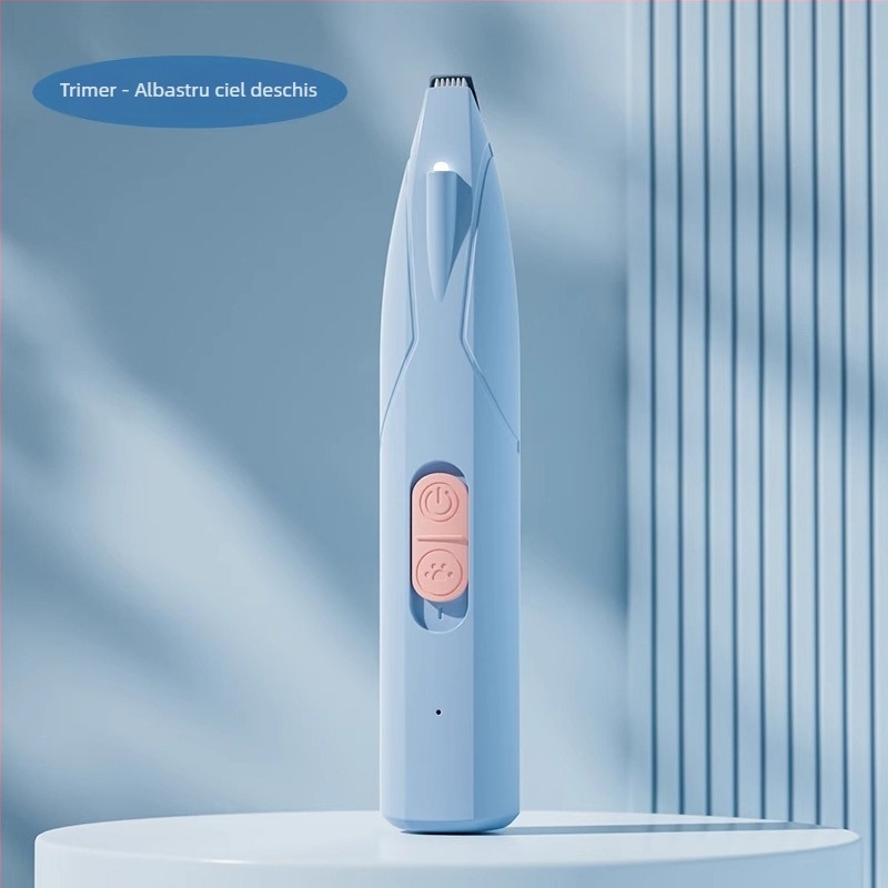 Trimmer pentru păr pe labuțele pisicilor și câinilor — corp ABS, lame din oțel inoxidabil și ceramică, componente PP; Cod produs 25H0091M; Importat: Nu