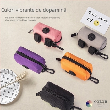 Dispenser pentru pungile deșeurilor animale de companie cu spațiu de depozitare, portabil, poliester, grosime standard