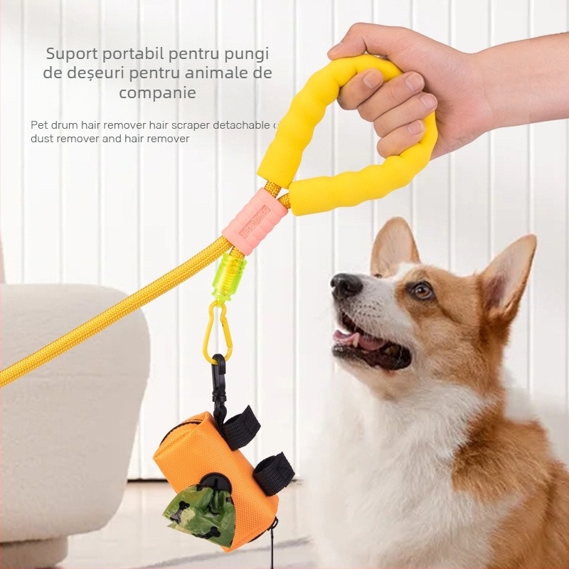 Dispenser pentru pungile deșeurilor animale de companie cu spațiu de depozitare, portabil, poliester, grosime standard