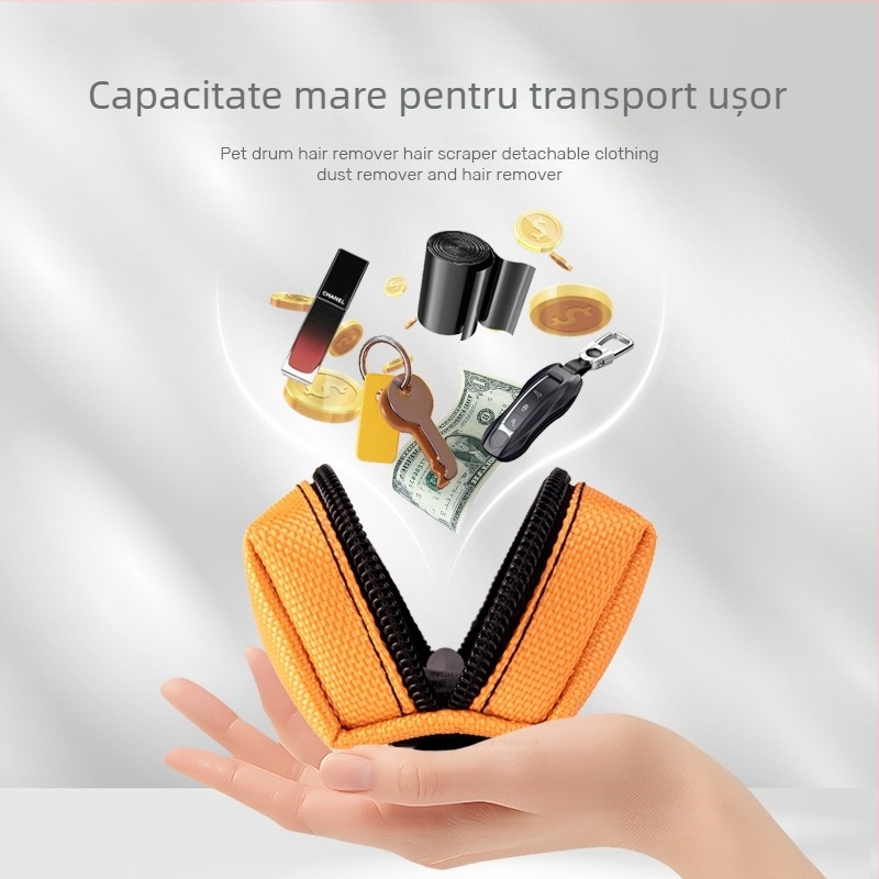 Dispenser pentru pungile deșeurilor animale de companie cu spațiu de depozitare, portabil, poliester, grosime standard