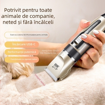 Mașină de tuns pentru câini, cu motor electric silențios și aparat de îngrijire a părului de lăbuțe, potrivit atât pentru pisici, cât și pentru câini