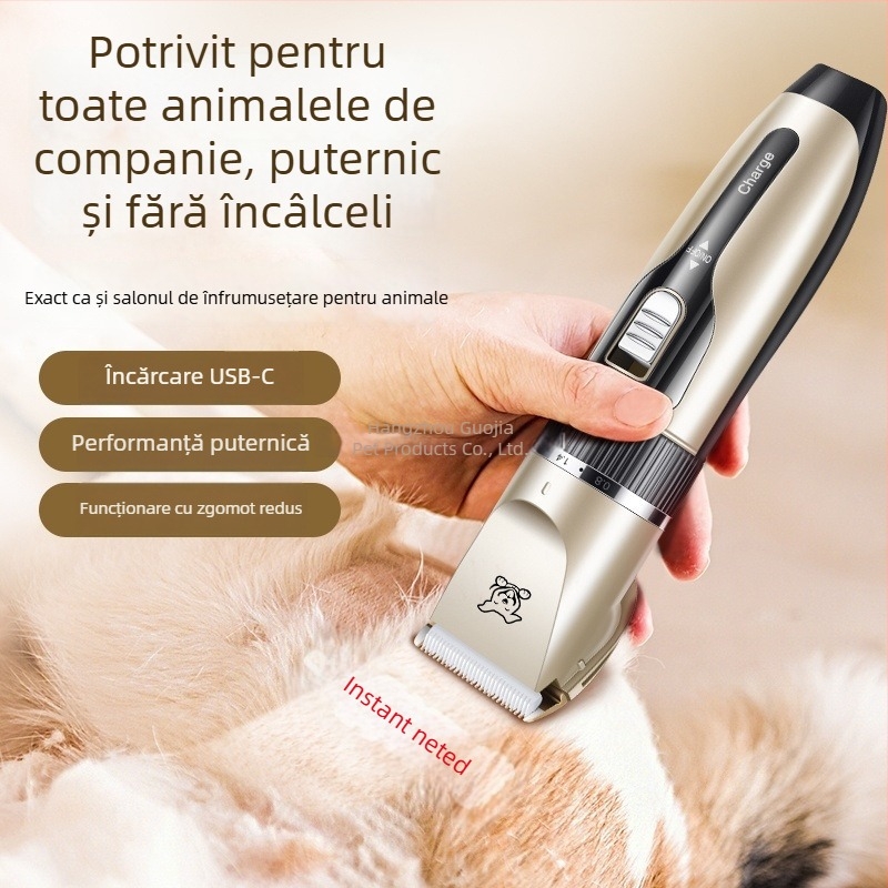 Mașină de tuns pentru câini, cu motor electric silențios și aparat de îngrijire a părului de lăbuțe, potrivit atât pentru pisici, cât și pentru câini