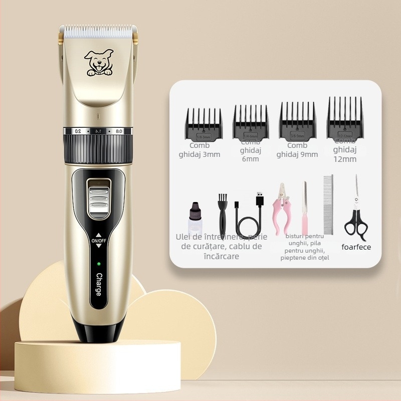 Mașină de tuns pentru câini, cu motor electric silențios și aparat de îngrijire a părului de lăbuțe, potrivit atât pentru pisici, cât și pentru câini