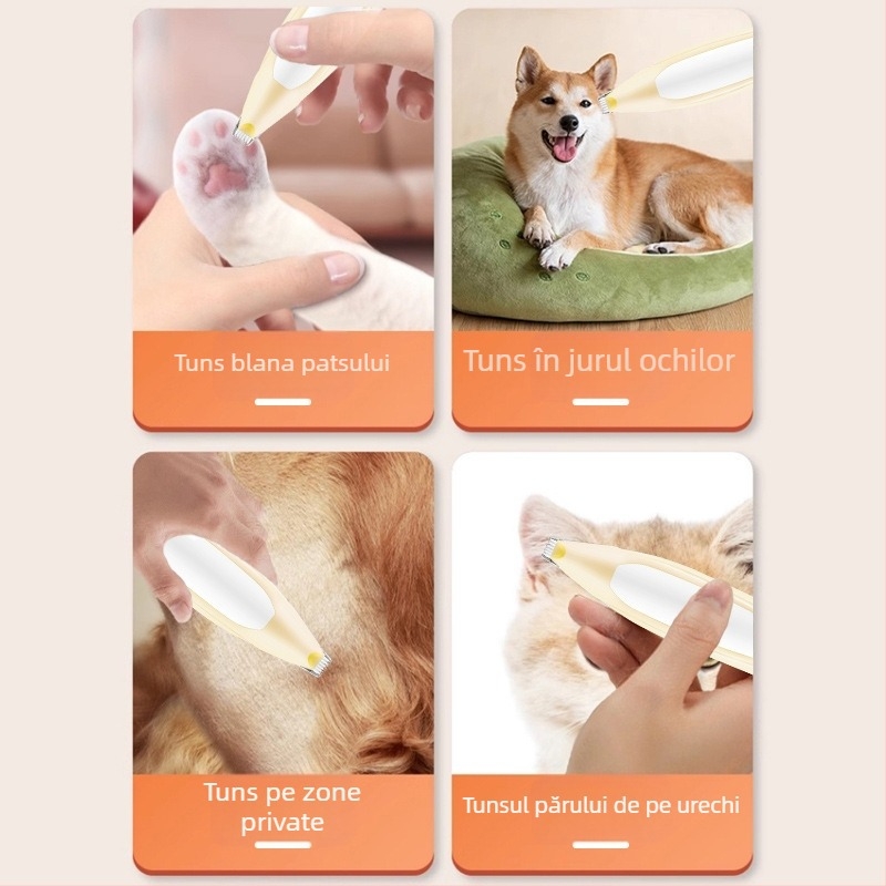 Clipper electric pentru labele pisicilor și câinilor — funcționare silențioasă, tăierea părului pe labe, instrument de îngrijire animale de companie