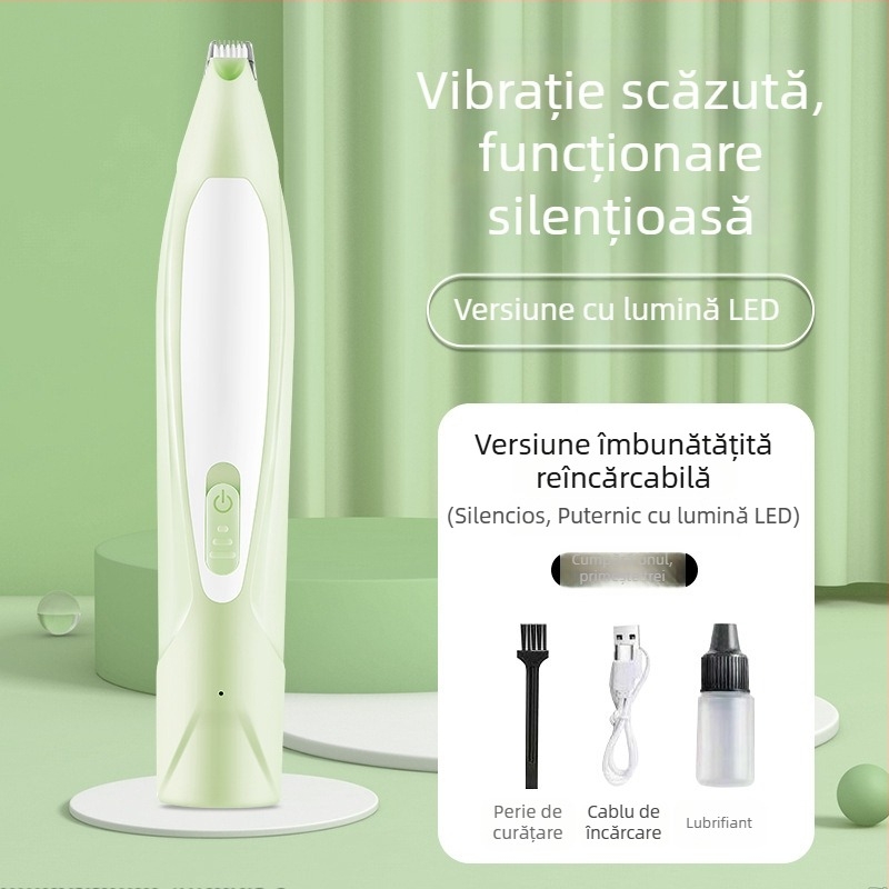 Clipper electric pentru labele pisicilor și câinilor — funcționare silențioasă, tăierea părului pe labe, instrument de îngrijire animale de companie