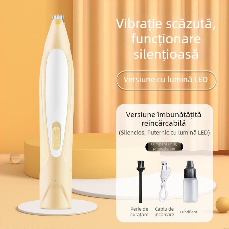 Clipper electric pentru labele pisicilor și câinilor — funcționare silențioasă, tăierea părului pe labe, instrument de îngrijire animale de companie