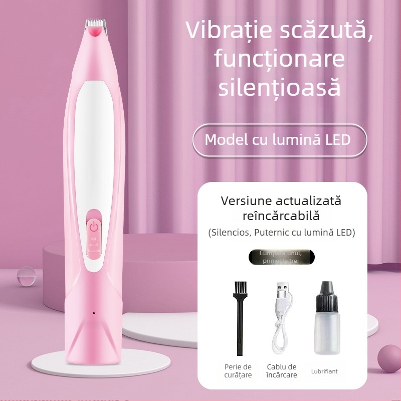 Clipper electric pentru labele pisicilor și câinilor — funcționare silențioasă, tăierea părului pe labe, instrument de îngrijire animale de companie