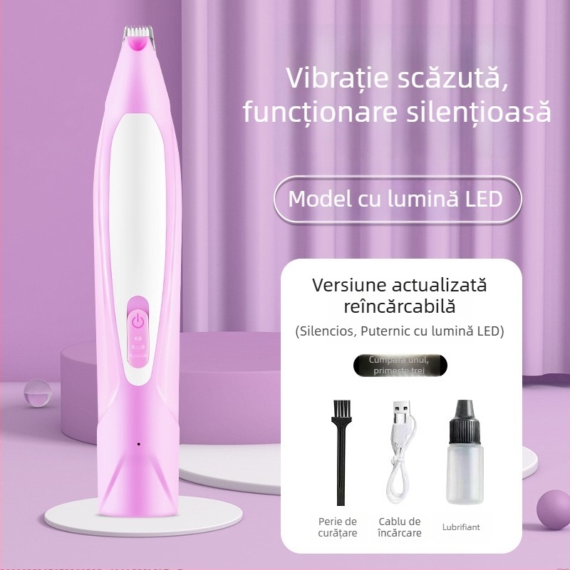Clipper electric pentru labele pisicilor și câinilor — funcționare silențioasă, tăierea părului pe labe, instrument de îngrijire animale de companie