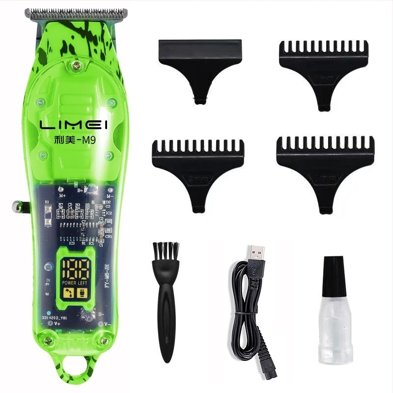 Mașină de tuns păr cu lamă din aliaj de titan, baterie încorporată 1200–2000 mAh, autonomie 1–3 ore, motor cu perii, zgomot 46–70 dB