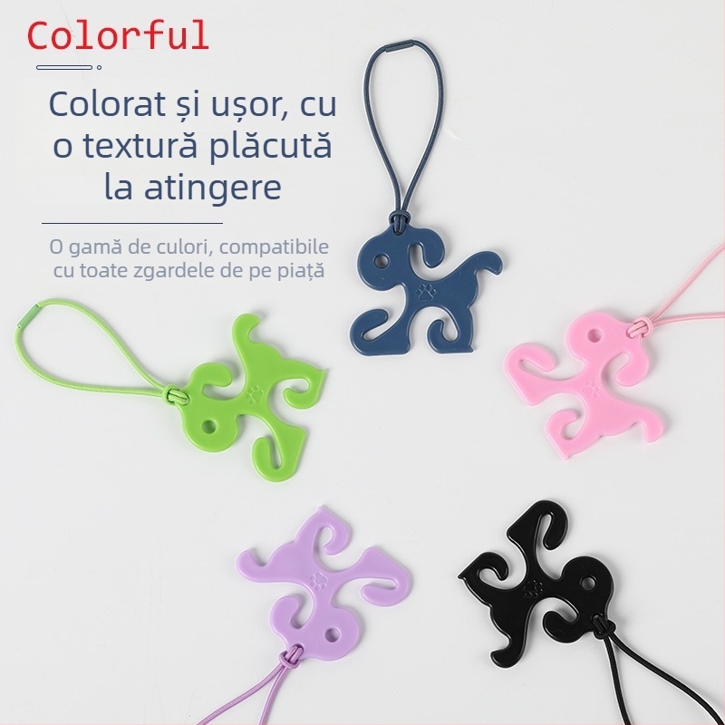 Clip pentru pungile de gunoi ale câinelui pentru lesă, hands-free, design cu gură plată, polietilenă cu densitate înaltă, grosime standard