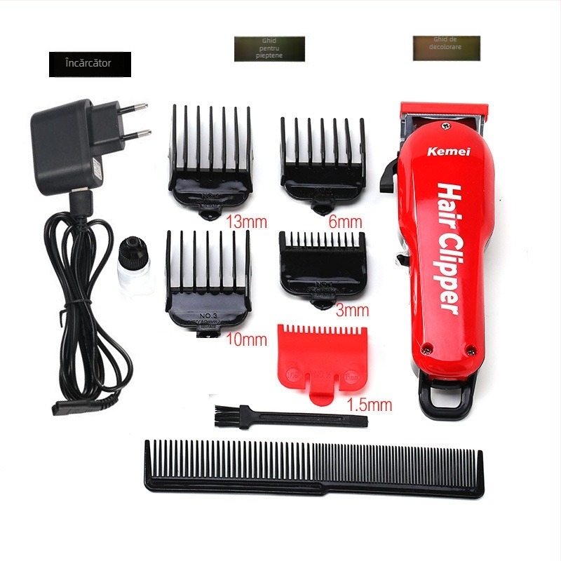 Mașină de tuns KM-706Z – reîncărcabilă, motor cu perii, autonomie 6–8 ore, lamă din oțel cu carbon înalt, zgomot redus