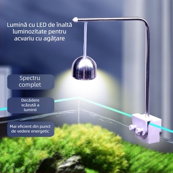 Lampa LED clip pentru acvariu Xinma — aliaj de aluminiu, 3W, 0,5 kg, pentru plante acvatice și pești tropicali