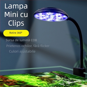 Lampă LED pentru acvariu cu clips, pentru pești și plante acvatice, USB, 7W