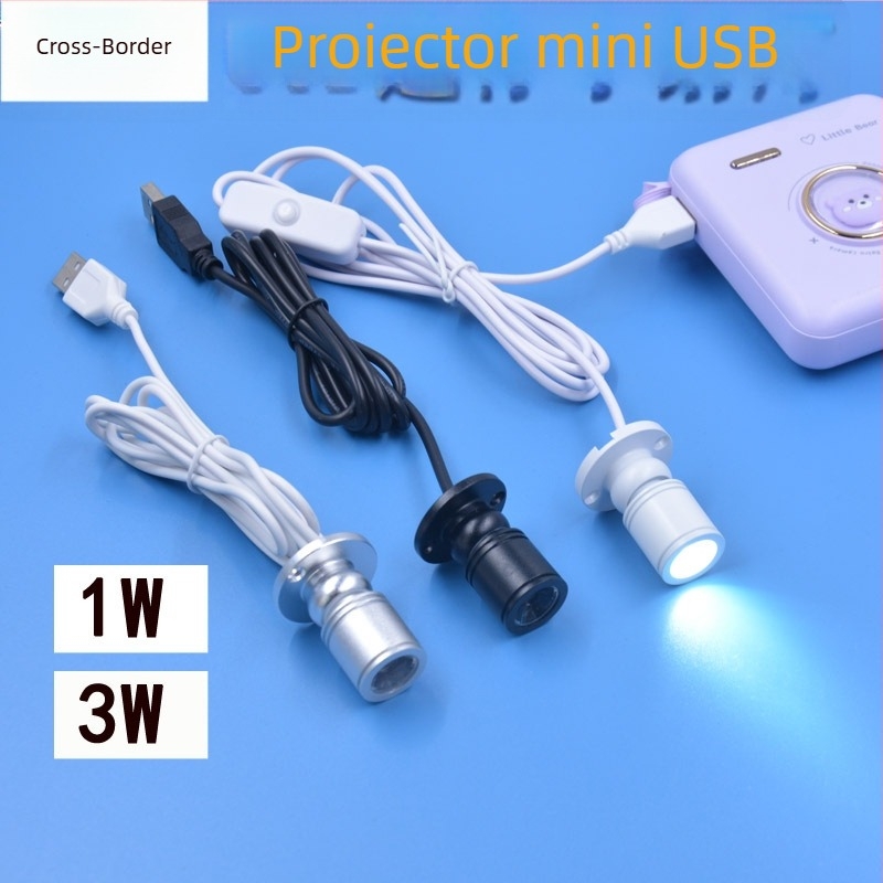 Spot LED USB pentru acvariu, 3W, alimentat USB 5V, unghi reglabil, carcasă din aluminiu