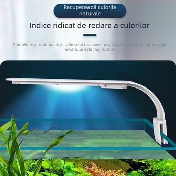 Lampa LED pentru acvariu cu clips, pentru plante acvatice, compactă, impermeabilă, 5W, 0,3 kg, model X5, plastic, Small Tank