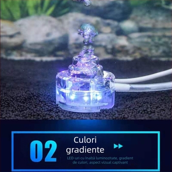 Lumină pentru acvariu cu bule, oxigenare și schimbare de culoare – LED mini impermeabil (Plastic, 200 g, Zhongshan)