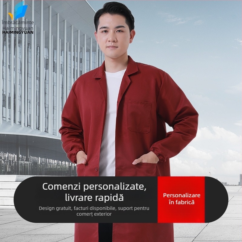 Halat de lucru, din bumbac, cu absorbție a umezelii, pentru uz în fabrici, patru sezoane