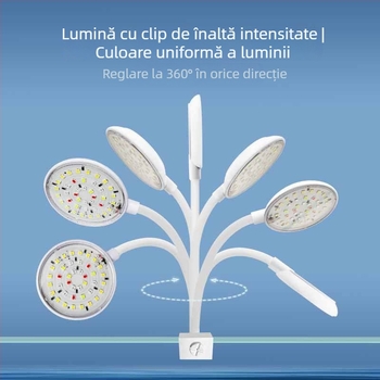 Lampă LED pentru acvariu, clip pe margine, iluminare eficientă energetic, ABS, 5W/7W