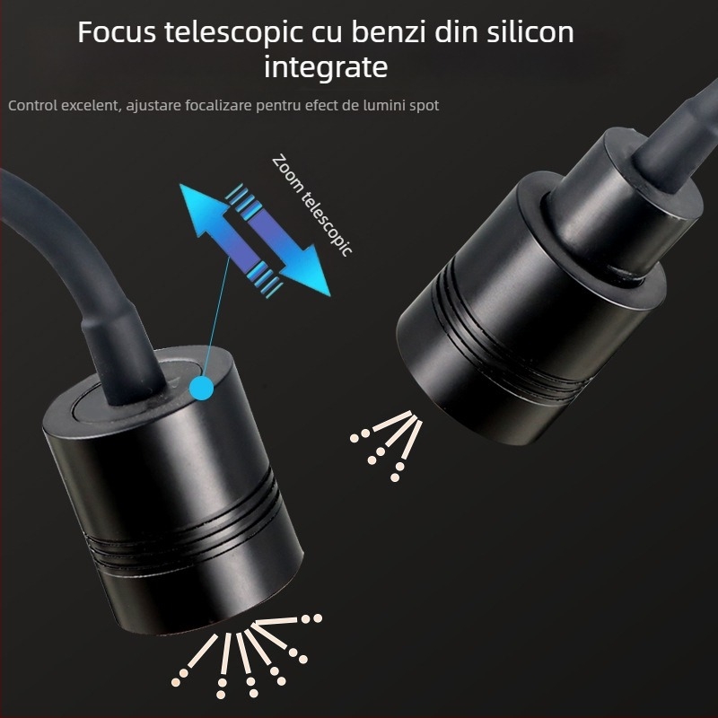 Lampa LED pentru acvariu cu focalizare reglabilă și zoom, aliaj de aluminiu, 3W