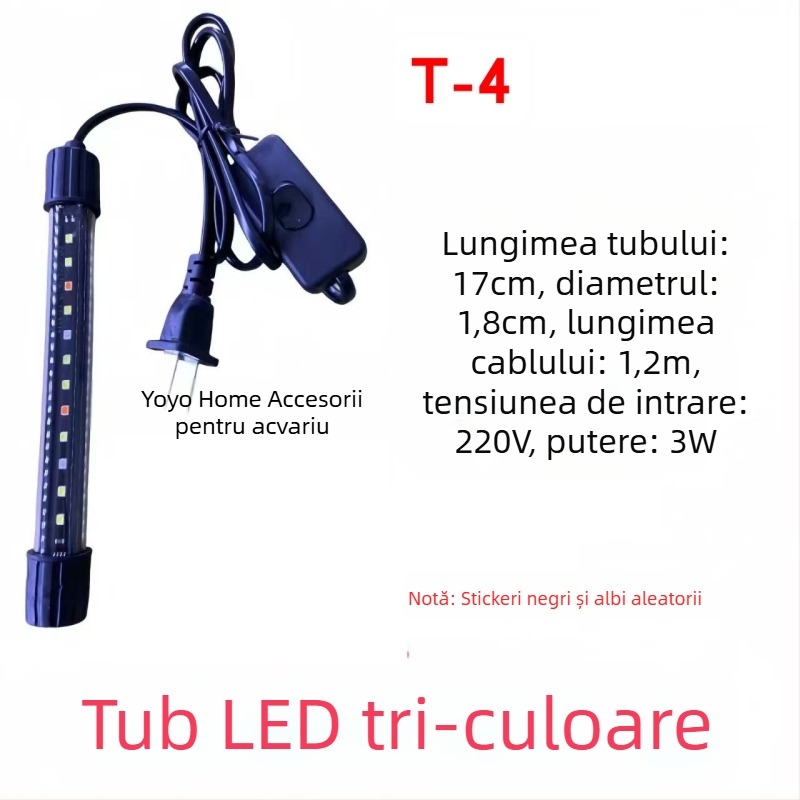 Lampa LED pentru acvariu, țeavă de sticlă, 220–240V, 2 kg, economisire de energie