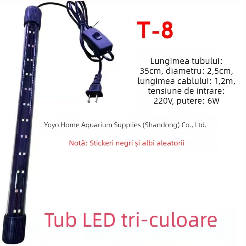 Lampa LED pentru acvariu, țeavă de sticlă, 220–240V, 2 kg, economisire de energie
