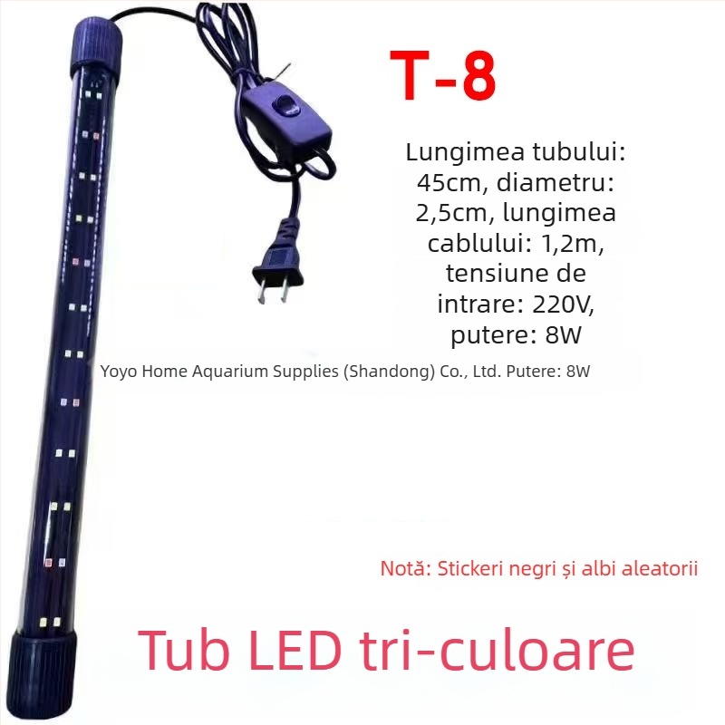 Lampa LED pentru acvariu, țeavă de sticlă, 220–240V, 2 kg, economisire de energie