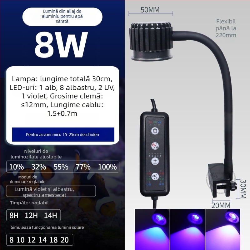 Lampă pentru acvariu marin - carcasă din plastic, 30W, 0,55 kg, Fabricat în Zhongshan