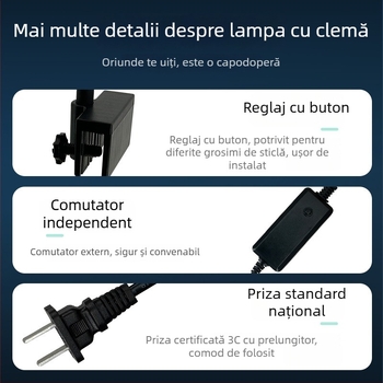Lampă LED pentru acvariu cu clips - impermeabil la stropi, economisire energie 9W/15W/5W/8W, iluminare acvariu