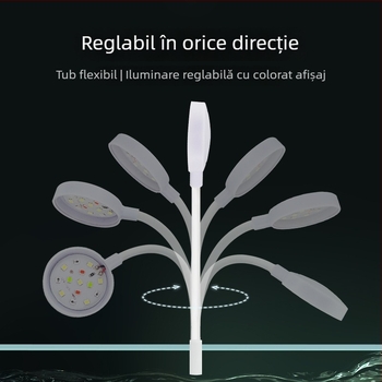 Lampa clip pentru acvariu - LED, alimentare USB, 3W, 70 g, iluminare pentru plante acvatice