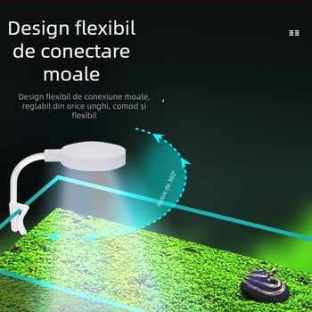 Lampa clip pentru acvariu - LED, alimentare USB, 3W, 70 g, iluminare pentru plante acvatice
