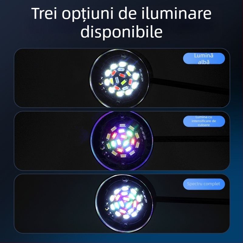 Iluminare LED pentru acvariu – spectru complet pentru plante acvatice – alimentare USB