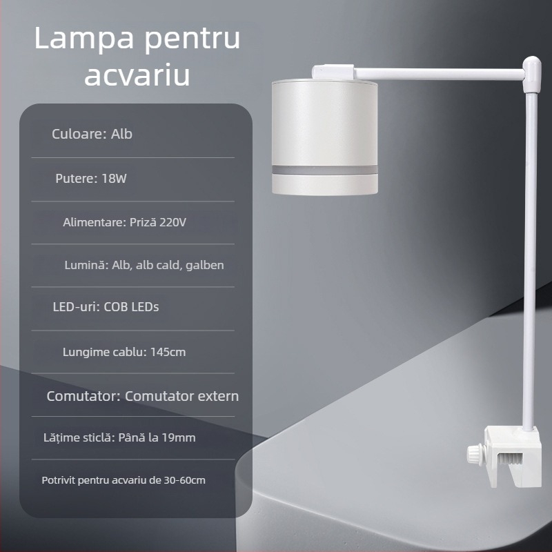 Iluminare LED pentru acvariu – spectru complet pentru plante acvatice – alimentare USB