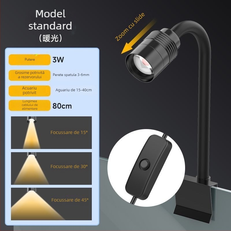 Parker USB mini spot pentru acvariu, 5W, corp din plastic, 102 g