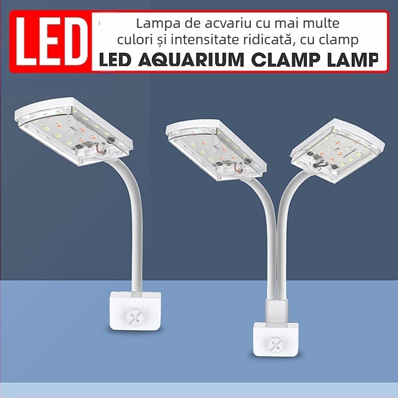 Lampă de acvariu cu clemă dublă — plastic, 6W, 200 g, Spring Dragon