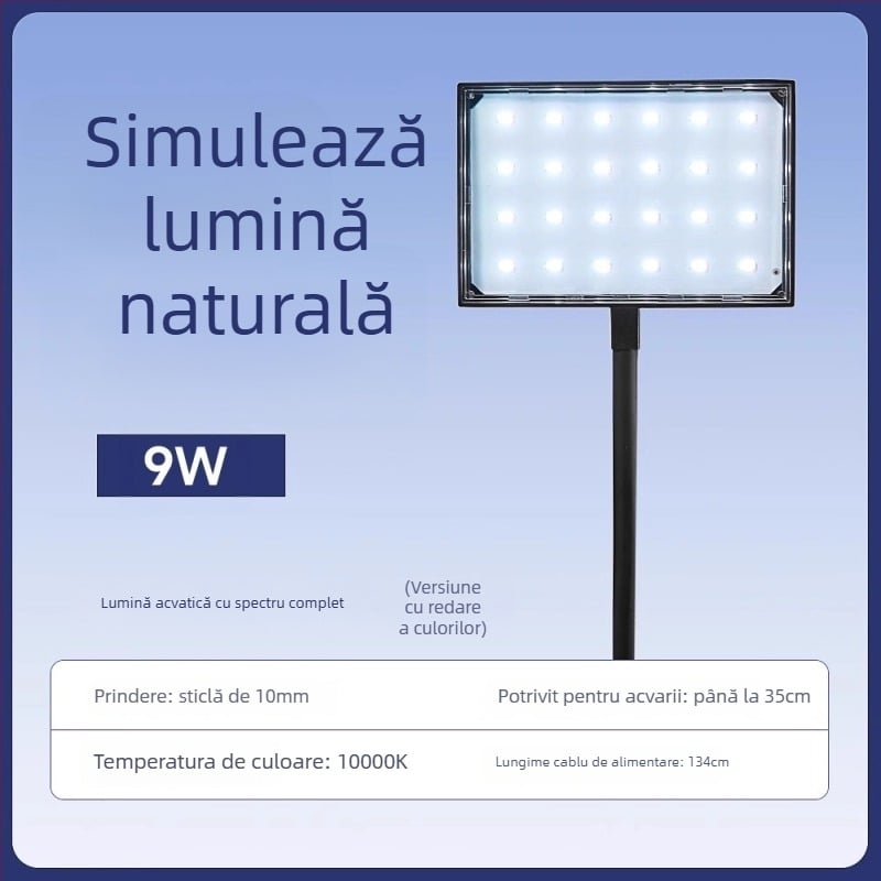 Lampa LED clip pentru acvariu, spectru complet pentru plante acvatice – Yee, 11.4/15.2W