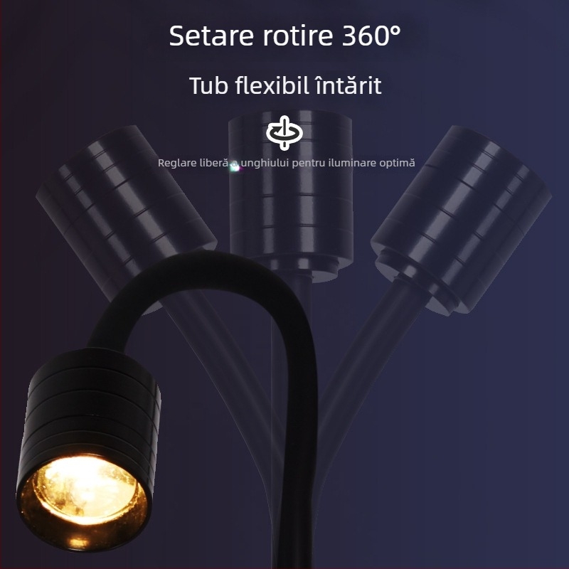Quanlong lampa clip pentru acvariu – corp metalic, iluminare LED, 3W putere, 1 kg greutate