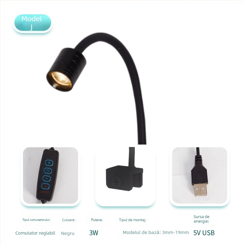 Quanlong lampa clip pentru acvariu – corp metalic, iluminare LED, 3W putere, 1 kg greutate